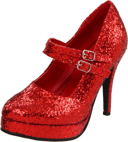 Ellie Shoes Women's 421-Jane-G Maryjane Pump, Red Glitter, 5