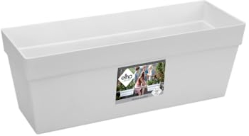 elho Loft Urban Balkonkasten 50 - Übertopf für Balkon & Außen - Ø 49.3 x H 18.0 cm - Weiß/Weiss