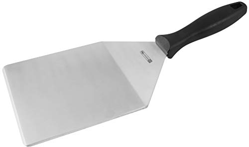 FMProfessional Paleta de Cocina, Espátula Chef, Paleta para Hamburguesa, Smash Burger, Plancha, Grill, Lasaña, Acero Inoxidable y Mango de Poliamida, 19x14 cm, 1 ud.