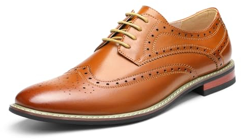 Bruno Marc Zapatos de Cordones Vestir Oxford Clásico para Hombre,Size 44,Marrón,Prince-3