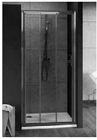 Porte douche TIPICA P/80 portes coulissantes vitré/SINTET MATT PROF/BLANC