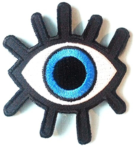 Aufnäher Patches für Jacken Jeans Kleidung Aufnäher Bügelbilder Aufbügler Applikation zum aufbügeln Das Auge 7 x 7,5 cm
