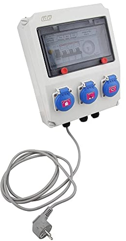 Aqualux EDENEA - Coffret Electrique Piscine sur Prises - Pompe Filtration+Robot Piscine+Projecteur LED - Protection 30mA - Horloge - Idéal pour Piscine Hors Sol