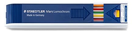 STAEDTLER Farb-Zeichenmine Mars Lumochrom, sortierte Farben, 2 mm, für Fallminenstifte 204-S ST, 12 Stück (1er Pack)