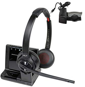 Plantronics Savi 8220 Wireless Headset System Bundle with Lifter and Headset Advisor Wipe- Productivity Package