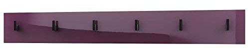 Vladon Wandgarderobe Wandpaneel Garderobenpaneel Linea, Made in Germany, in Brombeer Hochglanz