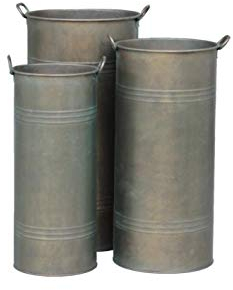 Hochwertiges Zinkgefäß/Zinkbehälter zum Bepflanzen - Farbe: Bronze - Indoor & Outdoor - Frostfest - Pflanzgefäß/Garten Dekoration (Vase - 3er Set)