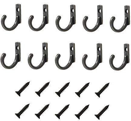 Ganci singoli per accappatoi in metallo per appendere al muro per camera da letto, bagno, cucina, confezione da 10 (verde bronzo)