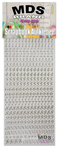 MDS Brand 1cm Zahlen Aufkleber zum beschriften von Kerzen, Hochzeitskerze, Scrapbook, Kommunionkerzen oder dankeskarten, EIN Preisgünstige Alternative zu wachsbuchstaben 21-3 (0-9 Silber)