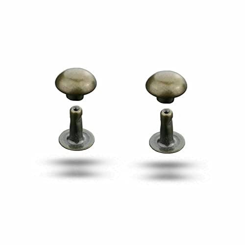 IstaTools Hollow Rivets Single Head, Hemisphere Hollow Rivets, Rustproof Brass for Leather Bags Decorative Rivets (6 x 7 mm, Antique Brass, 10)