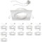 ledscom.de 12 Stück Deckeneinbaurahmen RIR Einbaurahmen weiß matt eckig schwenkbar (LED/Halogen/MR16/50mm) inkl. GU5.3 Fassung