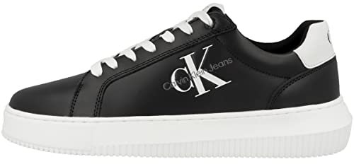 Calvin Klein Jeans Baskets Homme Semelle Épaisse Chunky Cupsole Monologo Chaussures, Noir (Black/White), 40