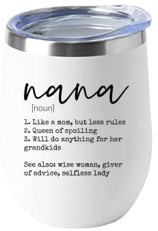 Yipaidel Nana Mother's Day Nana Definition Tribal 12 OZ Wine Tumbler with Lid Inspirational Gifts for Sister Best Friends Coworkers, Mothers Day Christmas, Gifts for Mom From Daughter