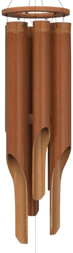Nalulu, klassisches Bambus-Windspiel, handgefertigtes Holz-Windspiel für draußen, groß, mit beruhigenden tiefen Klängen, ideale Heimdekoration oder Geschenk für jeden Anlass
