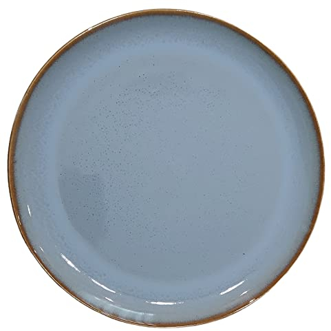 PintoCer - 2 x Platos Llanos Grandes de Ceramica de Gres, 29 cm, Platos de Cena, Apto para lavavajillas y microondas