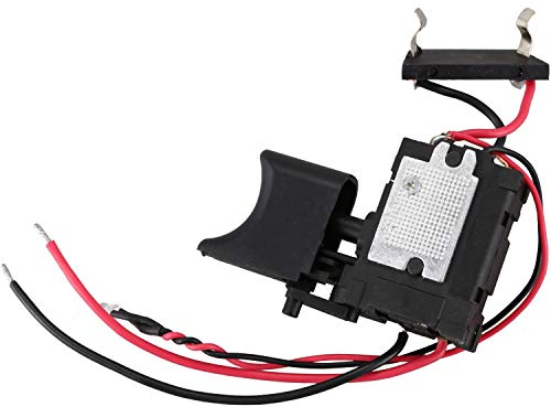 Censous Commutateur de perceuse sans fil 7,2 V - 24 V - Batterie au lithium - Contrôle de la vitesse - Interrupteur de déclenchement avec petite lumière