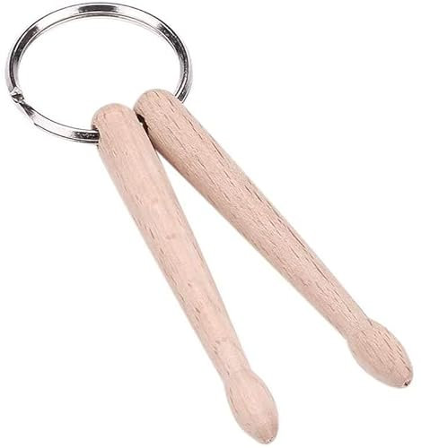 Mini baguettes de batterie porte-clés en bois avec percussion, Autres pierres précieuses