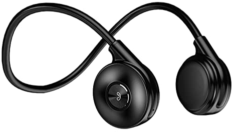 Open Ear Sportkopfhörer mit Mikrofon Bone Conduction Headset Knochenschall Kopfhörer kabellos Bluetooth Sport Wireless wasserdicht Headphones mit Ohrbügel für Sport Workout Laufen Radfahren Schwarz