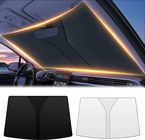 TQWISE Parabrisas para Parasol de Coche para Audi Q3 Sportback 2019 2020 2021 2022 2023, Plegable Resistir a Los Rayos UV Protector de Polvo Parasol Protector,1 Black