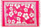 Pareo Sarong Strandtuch Damen - Wickelrock Strand - Handtuch blickdicht als Wickeltuch oder Handtuchkleid und Wickelkleid damen - Handarbeit aus Fair Trade Herstellung Batik Pink Hibiskus Blume