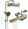 LNXGJJ Colonne de Douche Thermostatique Colonne Douche Salle de Bain Affichage Numérique Colonne de Douche avec Mitigeur, Or Brossé Hauteur RéGlable Ensemble de Douche avec Douchette
