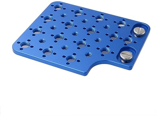 HangTon Camera Cheese Plate Side Mounting for ARRI ALEXA Mini LF Teradek Vaxis Rig Wireless Receiver Follow Focus Motor with 3/8 1/4 Thread (Blue)