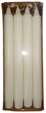 Diana Candles Stabkerzen weiß Stearin Ø 2,3cm x H 24 cm (8 Kerzen) Haushaltkerzen