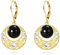 Schwarze Onyx Ohrringe Ovale Tropfen Ohrringe aus Sterling Silber 18 Karat Gelbgold Vergoldet Filigrane Boho Ohrhänger Schmuck Geschenke für Damen und Mädchen (Schwarze Onyx Perlen Ohrringe)