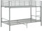 KOIECETA Etagenbett Kinderbett Hochbett Metallbett Bett Stockbett Bettgestell Doppelstockbett Schlafzimmer Kinderzimmer Metall 90x200cm (Grau)