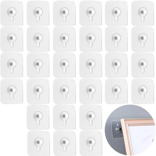 Wexlyn 30pcs Self Adhesive Wall Nail Adhesive Wall Hooks No Drilling Frame Hanging Hook Self Adhesive Hanging Nails Wall-Mounted Screw Hook Strong Adhesive Hooks Free Stickers No-Trace No Drilling