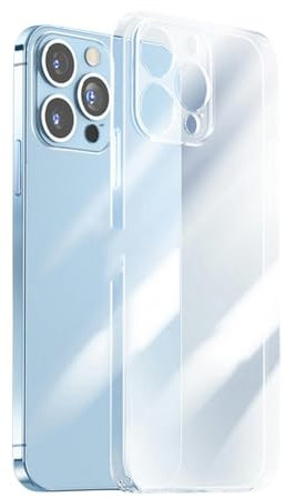 MdybF Coque iphone Étui en Verre Trempé Transparent pour Iphone 15 14 13 12 11 Pro Max Plus Silicone Soft-pour Iphone 12 Pro-Transparent