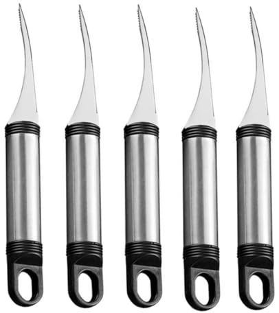 HEMOTON 5 Stück Küchen-Garnelenöffner Garnelenschäler Hummer Garnelenschale Garnelen Garnelen Garnelen Schnurentferner Meeresfrüchte Gemüseschäler Fadenschneider Edelstahl Pp