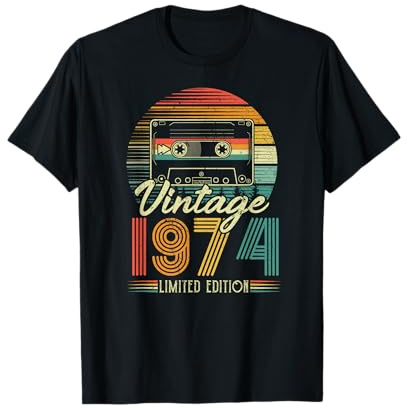 1974 Vintage Geburtstag Retro Limited Edition Männer Frau Geschenk T-Shirt