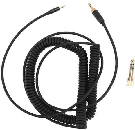 Ersatz-Spiral-Audiokabel, 3,5 Mm, 2,5 Mm und 6,5 Mm Beschichteter Stecker und Spiral-Verlängerungskabel, Headset-Kabel für NC700 QC45 QC35 QC25 OE2 OE2i SoundTrue (BLACK)