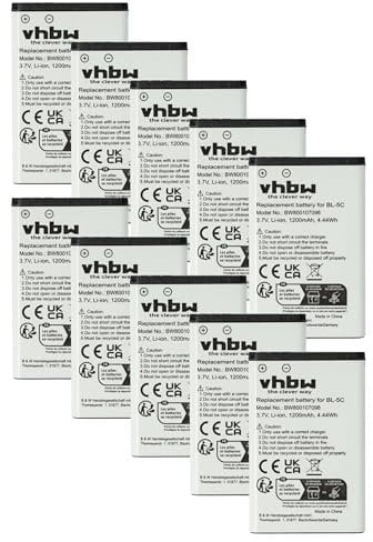 vhbw 10x Akku kompatibel mit Alcatel 8232S DECT, 8234 DECT, 8232, 8232 DECT, 3BN67330AA Handy Smartphone Telefon (1200 mAh, 3,7 V, Li-Ion)