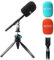 Movo WMX-HM Wireless Interview Microphone Adapter w/Mic Stand - Compatible with DJI Mic, Rode Wireless GO, Hollyland Lark, and More - Great for Podcasting, Interviews, Reporters, and Content Creation