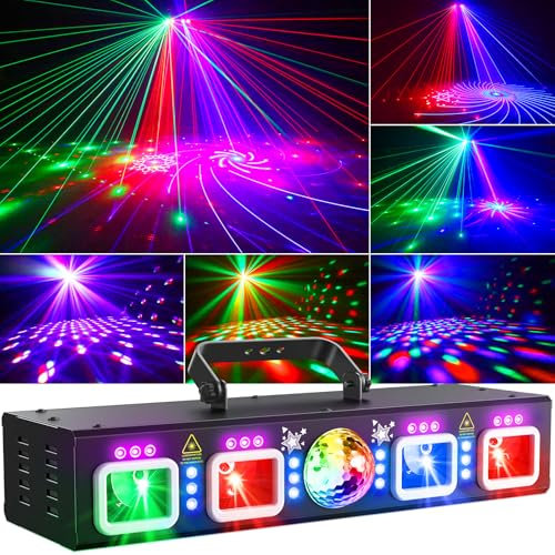Ehaho 6 in 1 Disco Lights for Parties L2500, Disco Lights with Sound Activated, Party DJ Lights with DMX Controller, RGB & UV Strob Stage Lighting with DMX Controlle for Parties Bar Rave Club Show
