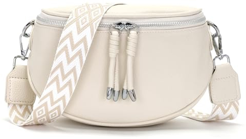 Atgbiem Sac Banane Femme Beige Sac bandouliere Femme Petit Sac a Main Femme Cuir Sacoche Femme Bandoulière