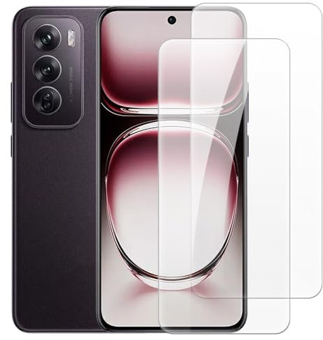 Pack de 2 Protectores de Pantalla de Vidrio Templado Compatible con OPPO Reno 12 Pro 5G Global, Alta Definición, Antirrayas, Sin Burbujas