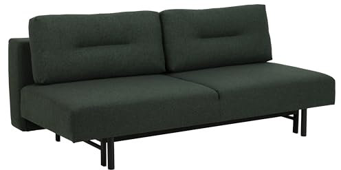 möbelando Schlafsofa >Malling< in Grün, Polyester, Stahl - 200x83x105cm (BxHxT)