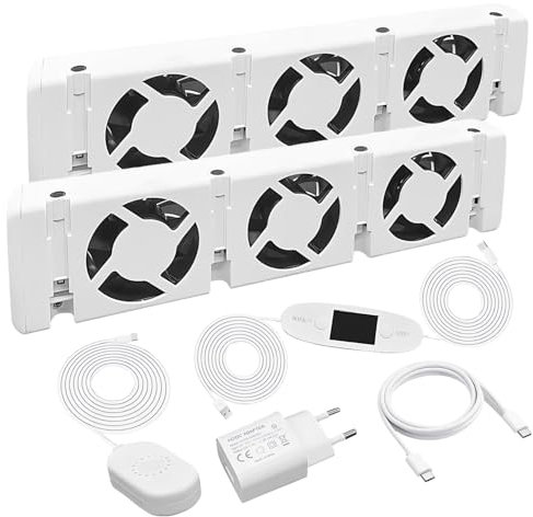 Ventilatore per Radiatori Duo-Set, Intelligente Ventilatore per Termosifone, Ventole per Termosifoni Duo-set, per Sotto-Riscaldatori e Radiatori, per Risparmiare Energia e Costi di Riscaldamento