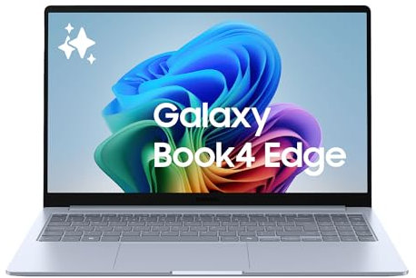 Samsung Galaxy Book4 Edge, Laptop, Display da 15.6, Snapdragon X Plus, 16GB RAM, 512GB SSD, Windows 11 Home, Sapphire Blue [Versione italiana]