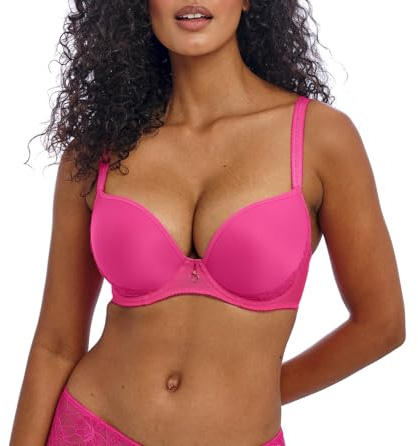 Freya Women's Fascinate Underwire Molded Plunge T-Shirt Bra, Hot Pink, 28GG US