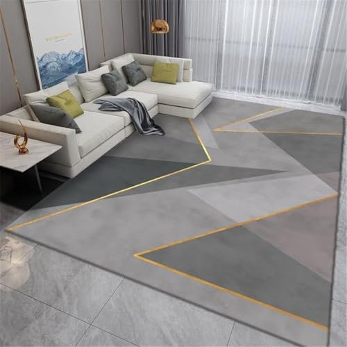 RUGMRZ Teppich Muster Webteppich Einfache graue Linien dekorieren Wohnzimmer Schlafzimmer Teppich verschleißfest und Nicht verblassen Tatami Teppich 60X90CM