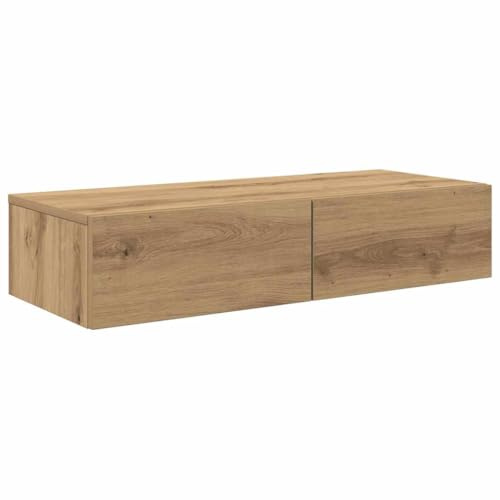 vidaXL Wall Shelf with Drawers Artisian Oak 80x33x17 cm Engineered Wood