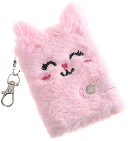 Ruzister mini Katzentagebuch-Notizbuch, Geschenk für 6-, 7-, 8-jährige Mädchen, geheimes Tagebuch, Tagebuch, Notizbuch, praktisches Geschenk für Geburtstag Rosa