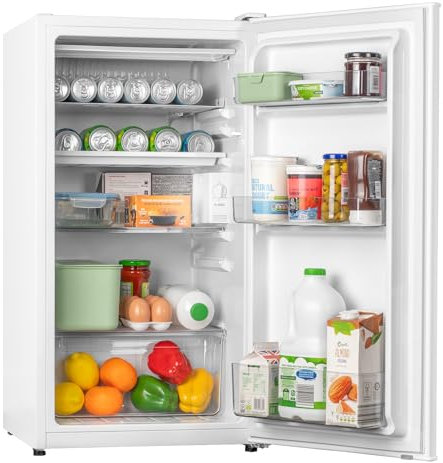 SIA HSTT90WH/E White Freestanding 90L Fridge with Cooler Box, 44.5cm Slimline Larder, Mechanical Temperature Control, Interior LED Light, E Energy Rating, 2 Years Parts & Labour Guarantee