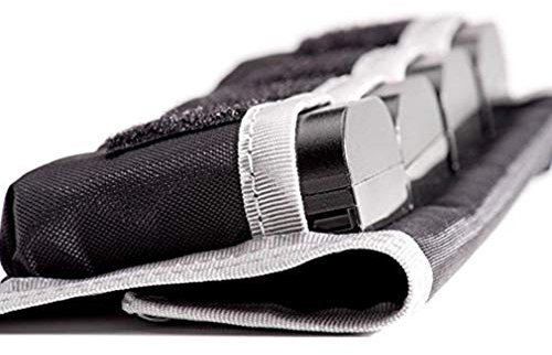 DSLR Battery Case Holder Storage Bag (4 Pocket) for AA/AAA Battery and Canon LP-E6 LP-E8 LP-E10 LP-E12, Nikon EN-EL14 EN-EL15, Sony NP-FW50 NP-F550 NP-FM500H etc