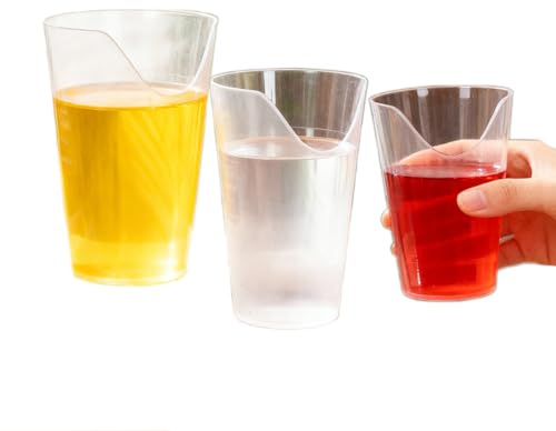 Nosey Cups Set of 3 – Nose Cut Out Drinking Cups (4oz 8oz 12oz), No Head Tilt Required, BPA Free PP, Dysphagia Aid for Elderly, Neck Injury, Rehabilitation – Adaptive Drinking Cups for Adults & Kids