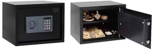 WestWood Petit coffre-fort ignifuge et étanche à clé et serrure à code 16,9 l